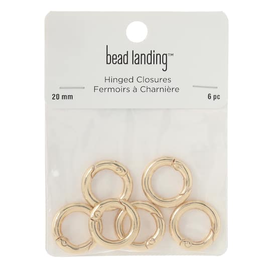 12 Packs: 6 ct. (72 total) 20mm Metal Round Hinged Closures by Bead Landing™